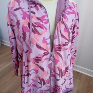 Lounge Size L Pink Hoodie Zippered Jacket Perfect For Everyday Casual Wear